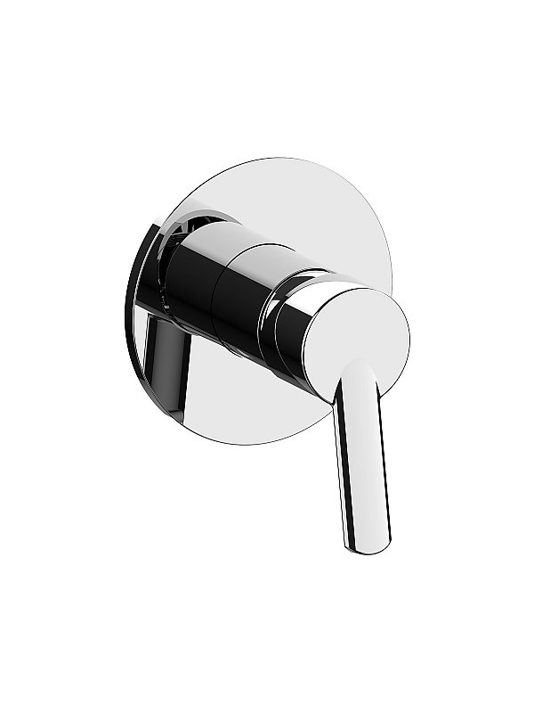 Complete built-in single-lever shower mixer, ABS plate