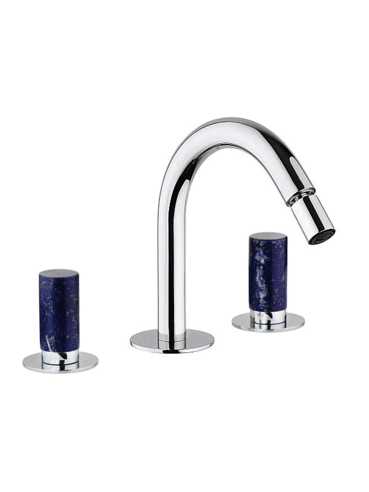 Batería bidet con caño alto fijo sin descargo 