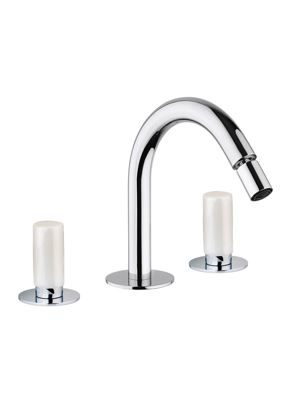 Batería bidet con caño alto fijo sin descargo 