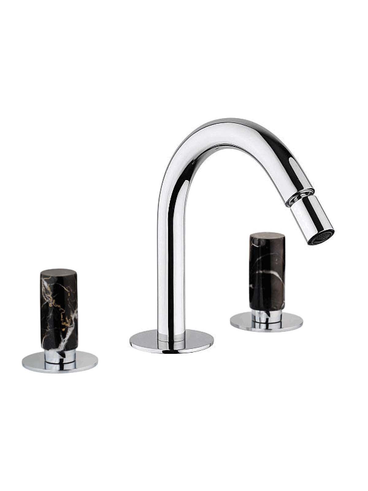 Batería bidet con caño alto fijo sin descargo 