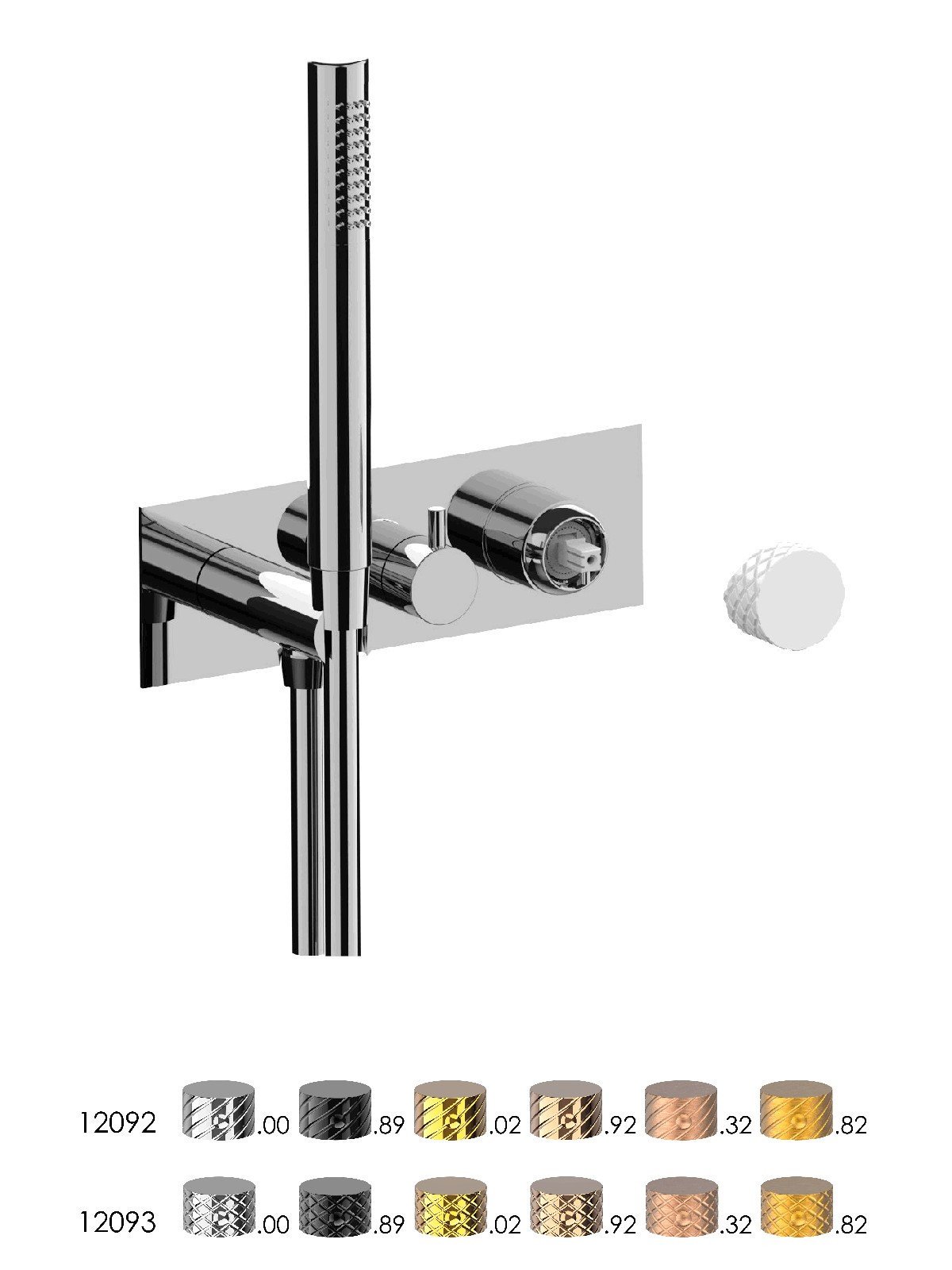 Solo parte exterior monomando 3 vias empotrado con inversor con