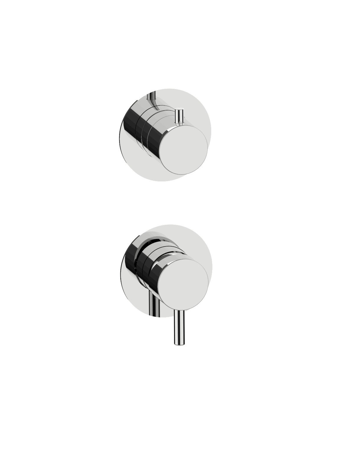 Solo parte exterior monomando 3 vias empotrado con inversor con
