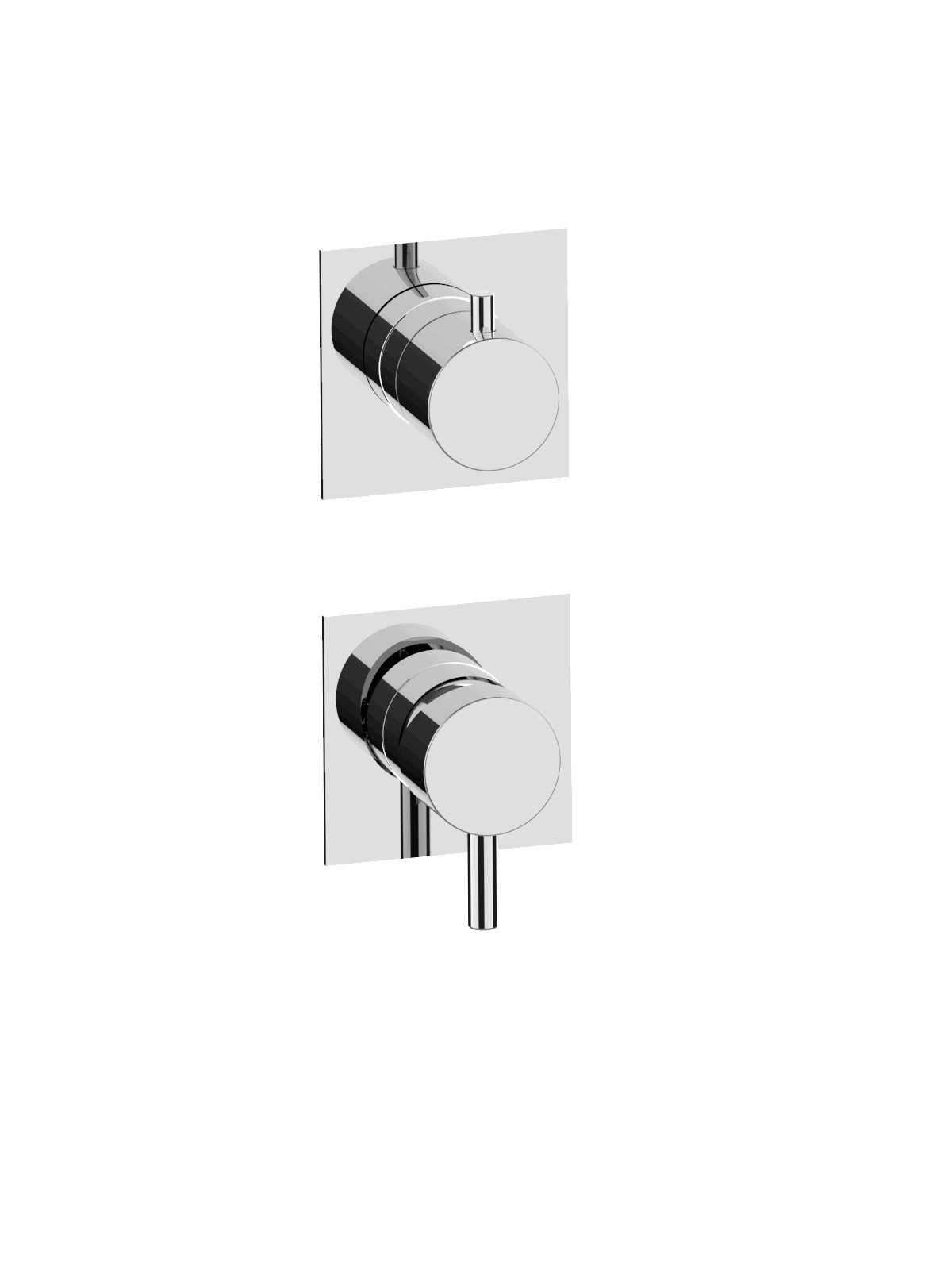 Solo parte exterior monomando 3 vias empotrado con inversor con