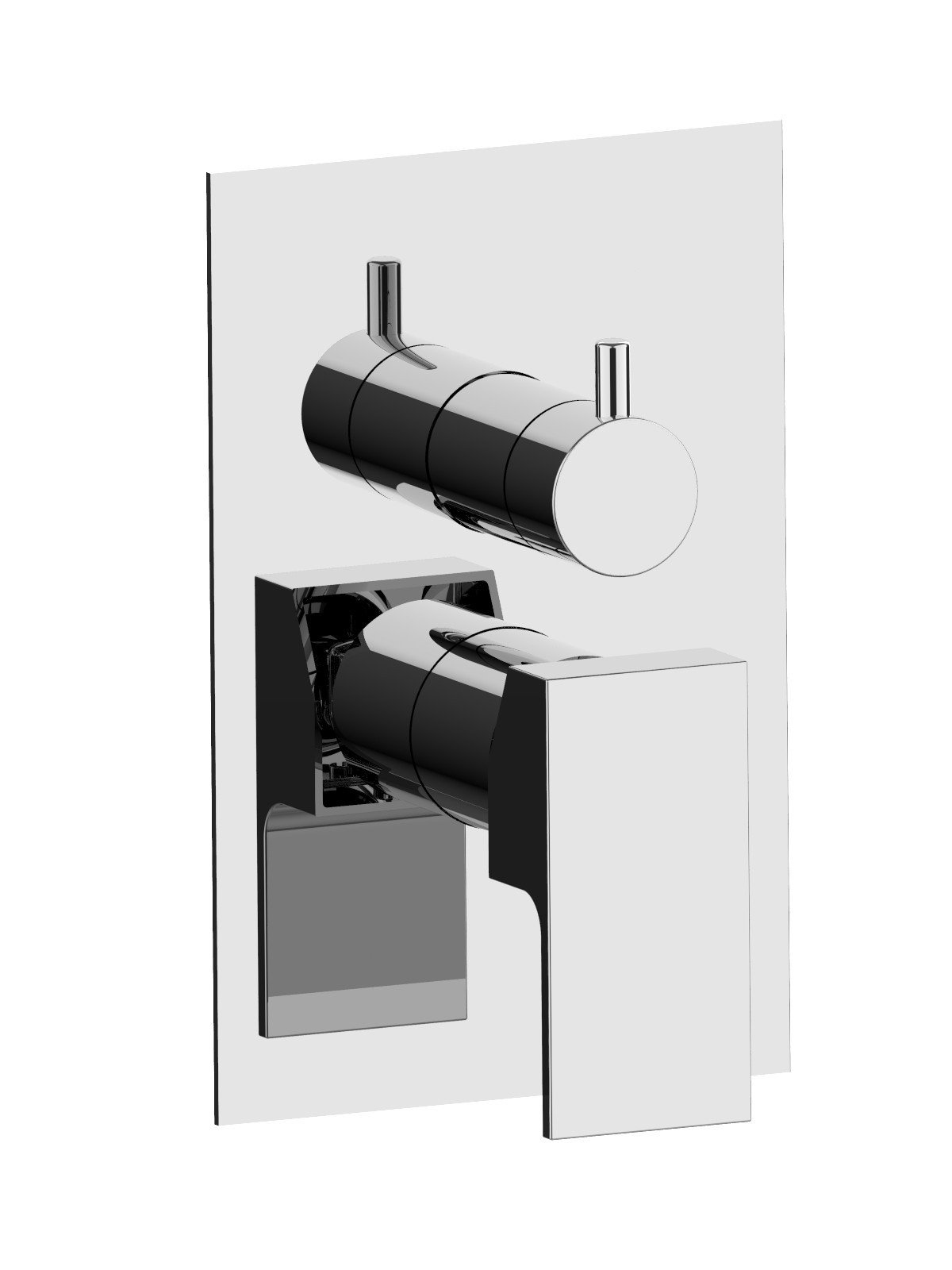 Parte exterior monomando 2 vias con inversor, placa latón