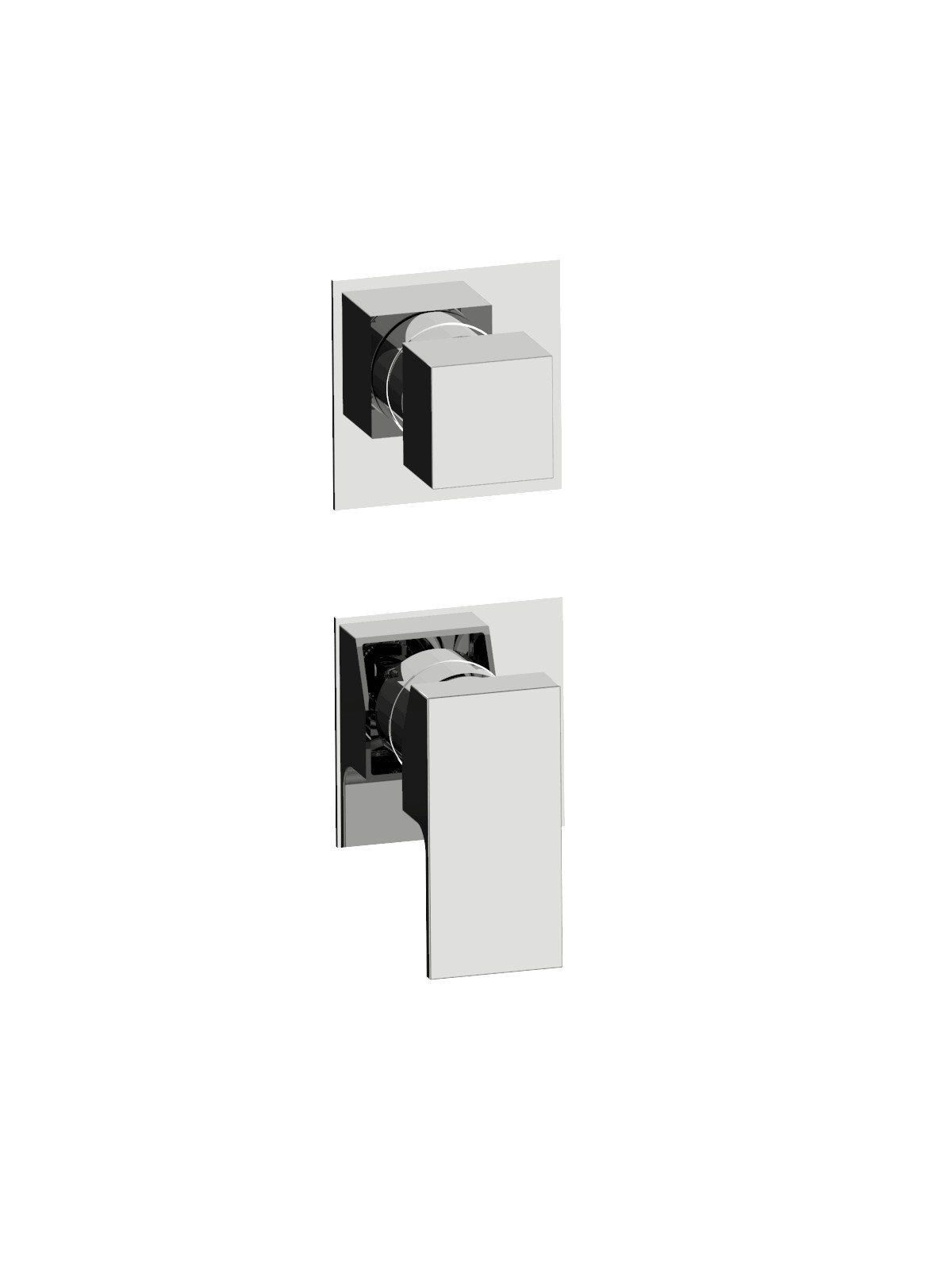 Solo parte exterior monomando 3 vias empotrado con inversor con