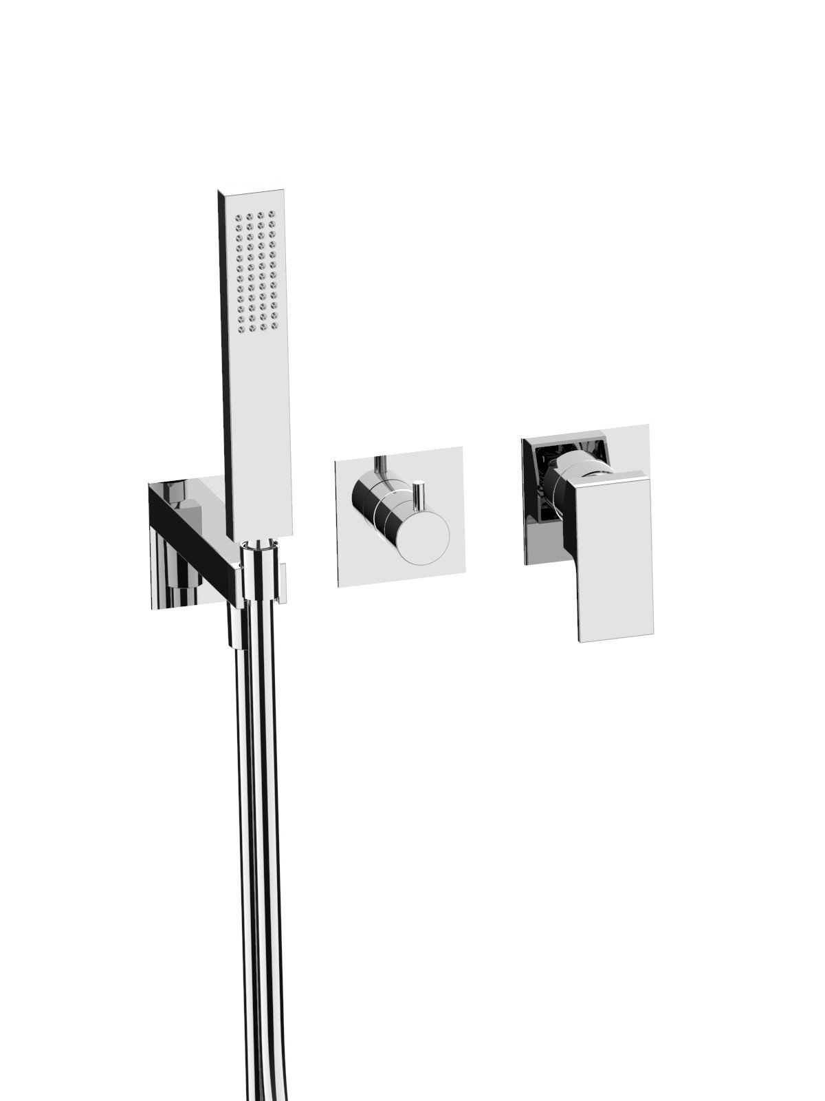 Kit acabado monomando 3 vías, inversor, cerámica, teleducha