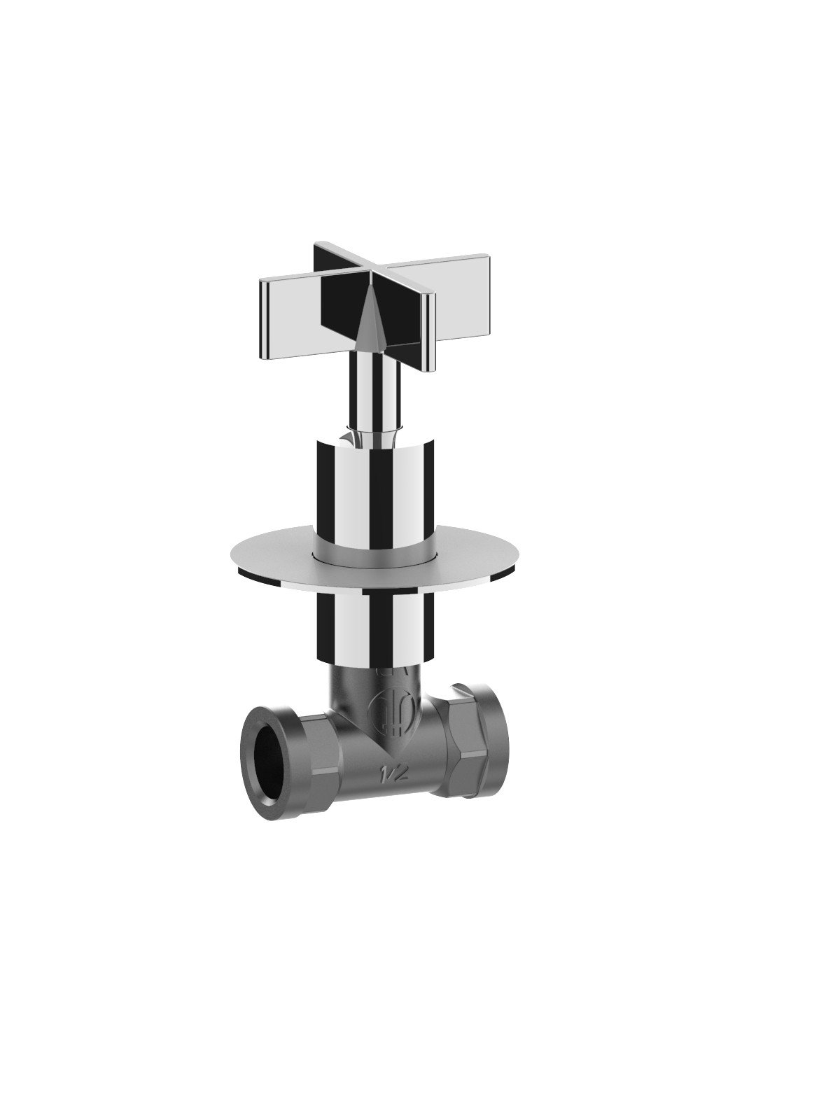 Llave de paso 1/2p derecha (paquete 2 unidad)