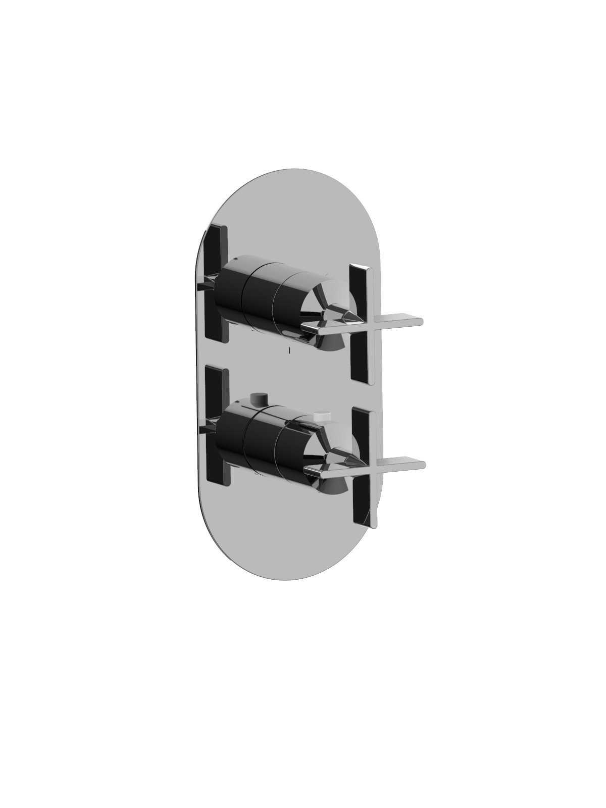 Parte exterior monomando termostático ducha 2 vías, placa latón