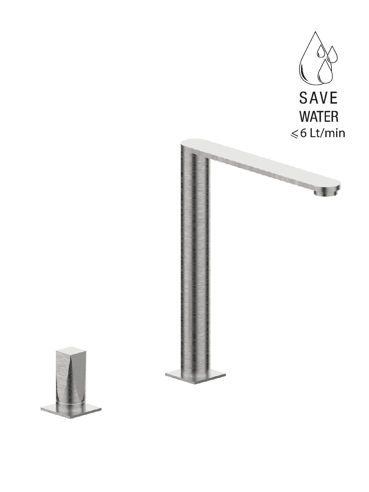 Mezclador monomando de lavabo a 2 vias