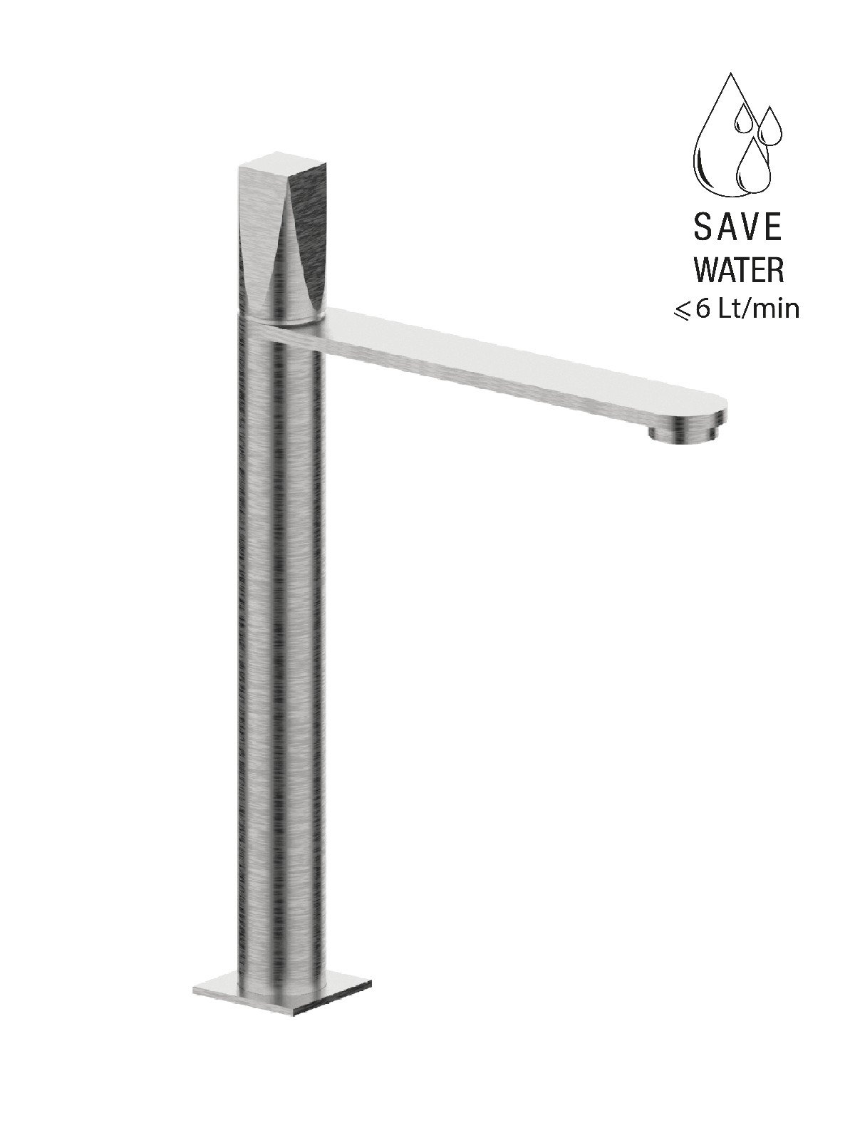 Monomando lavabo alto sin descargo
