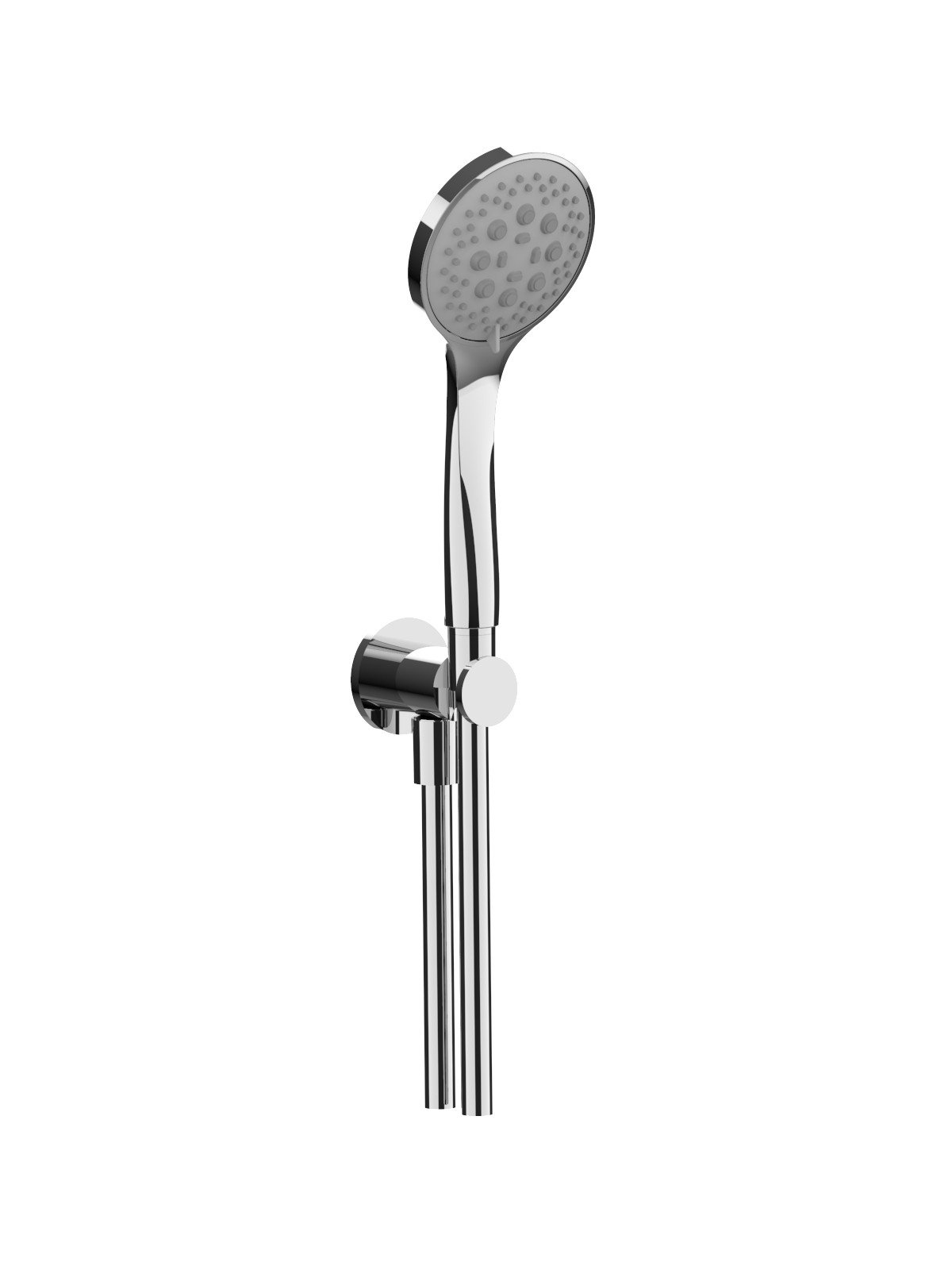 Toma de agua con soporte, flexible cromalux, teleducha 3 chorros