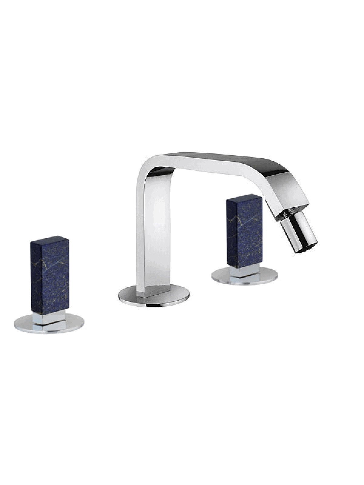 Batería bidet con caño alto fijo sin descargo 