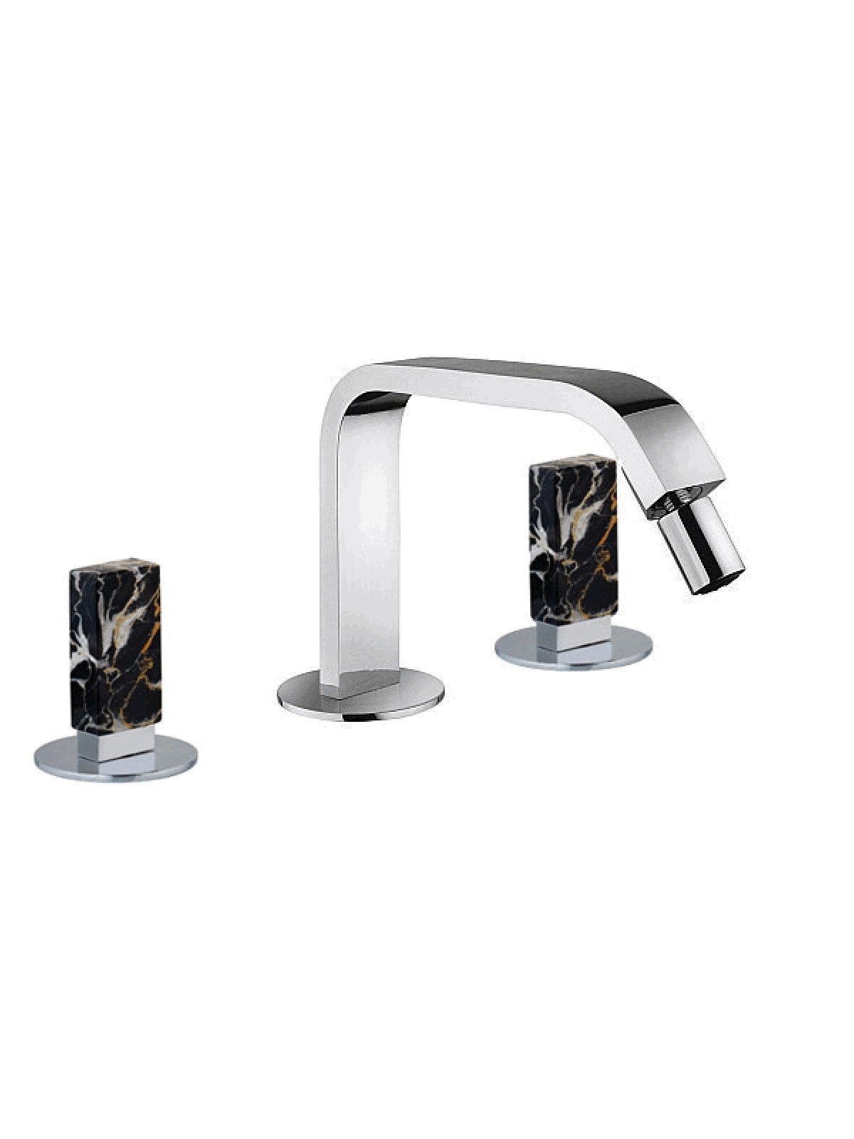 Batería bidet con caño alto fijo sin descargo 