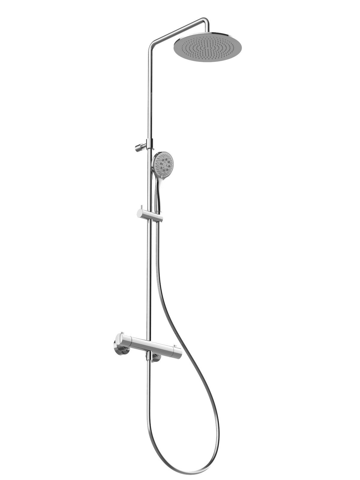Mezclador exterior de ducha termostatico con cuerpo frio Ø 25 cm
