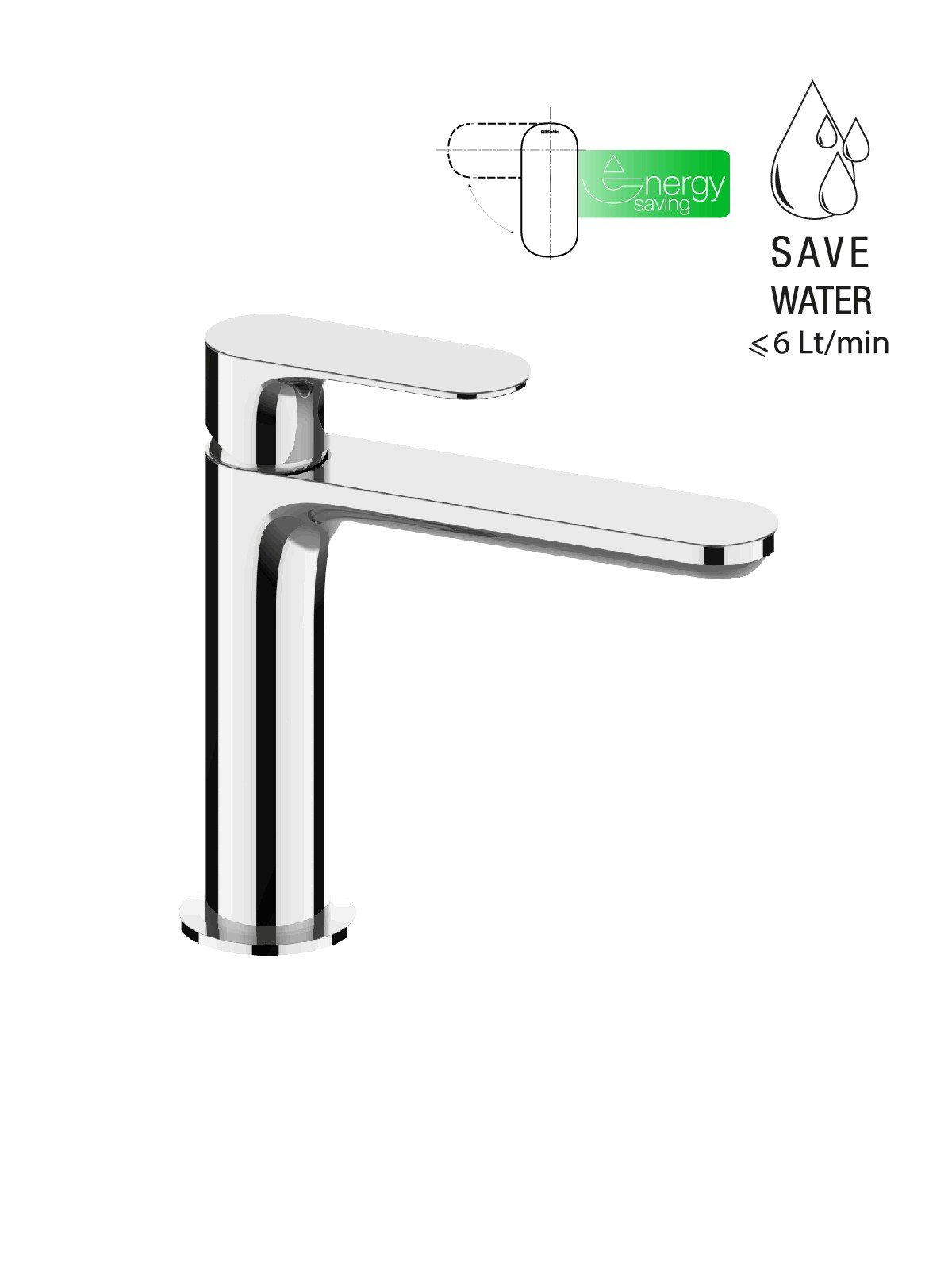 Monomando lavabo sin descargo energy saving