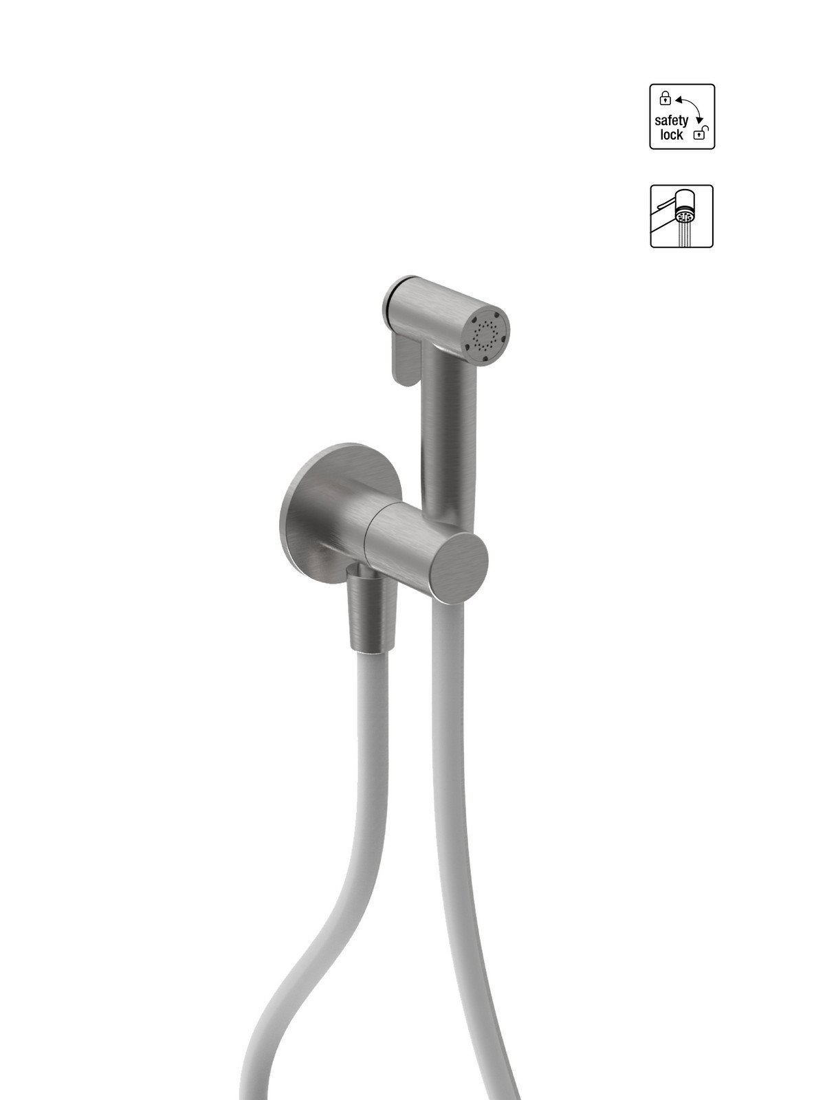 Teleducha con flexible, soporte empotrado con cierre