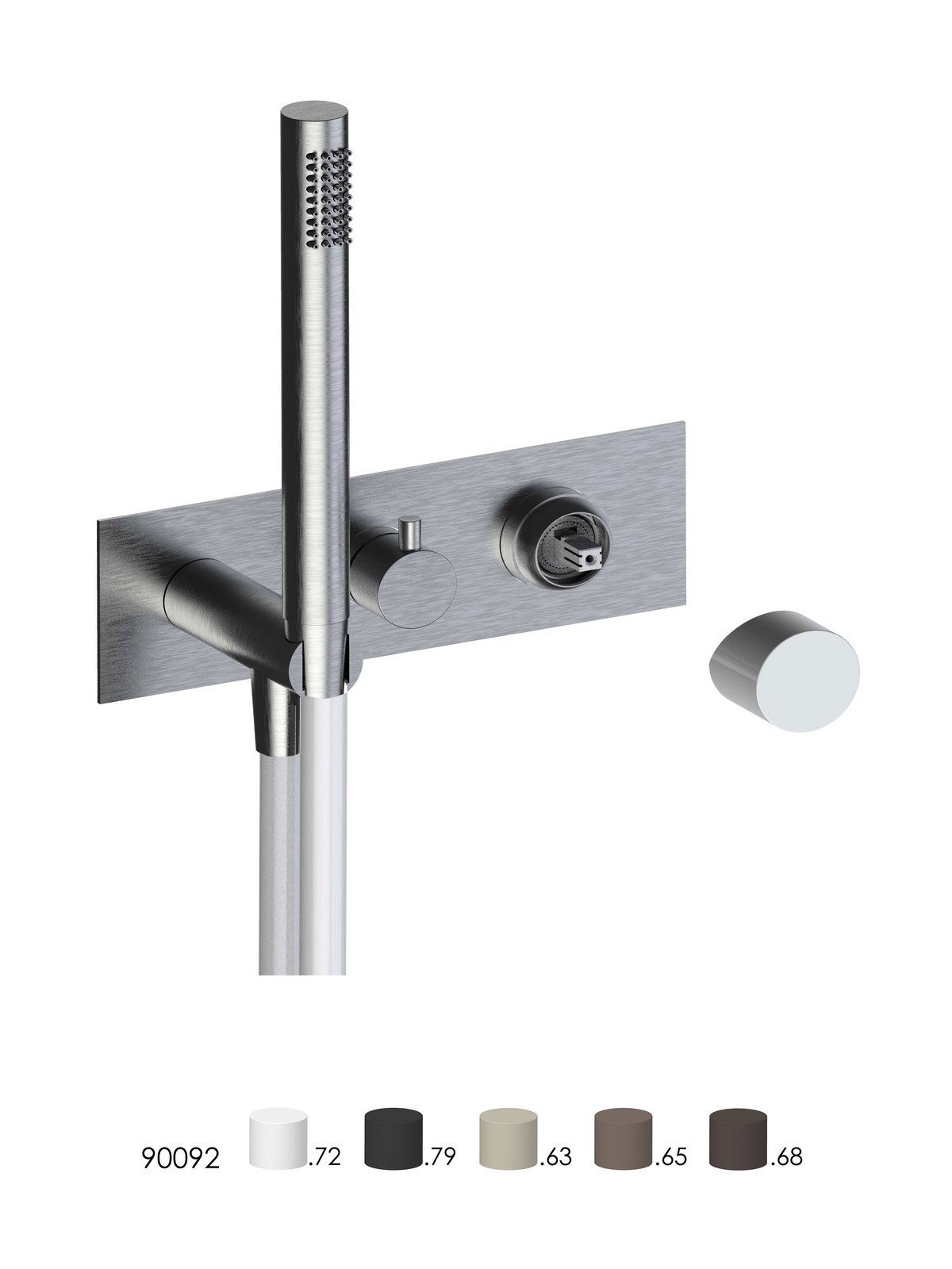 Solo parte exterior monomando 3 vias empotrado con inversor con