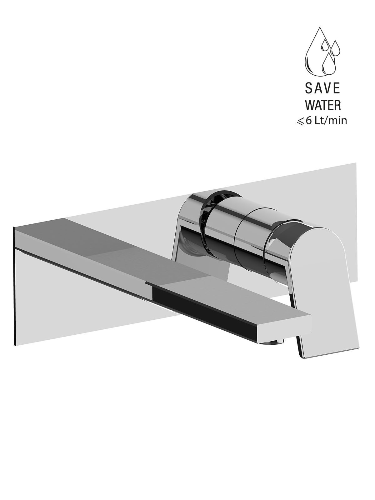 Sòlo parte exterior monomando lavabo empotrado sin descargo