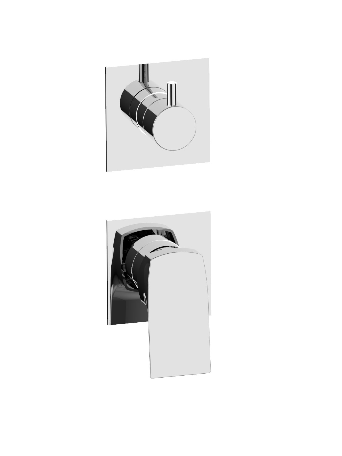 Solo parte exterior monomando 3 vias empotrado con inversor con