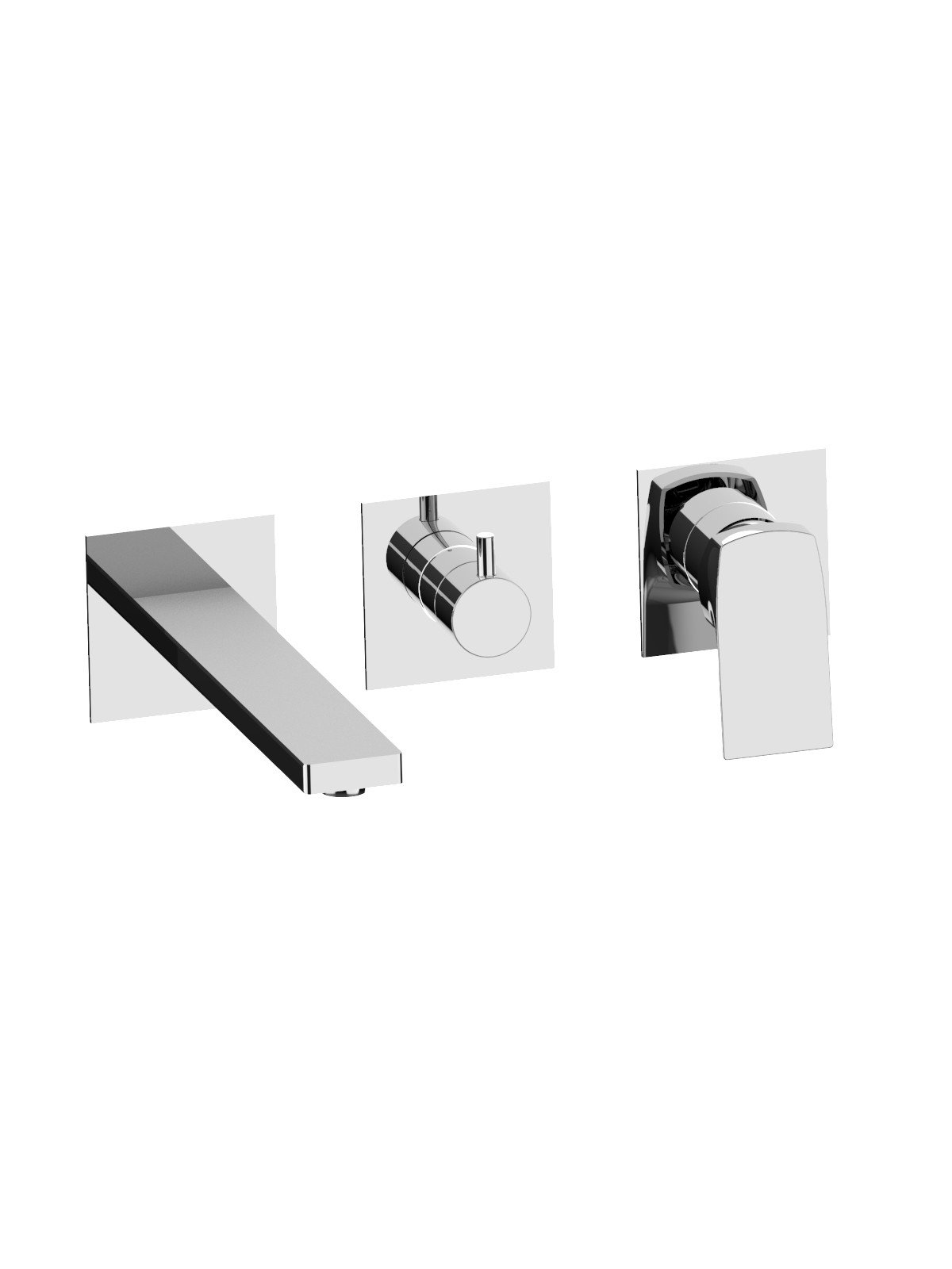 Solo parte exterior monomando empotrado baño con inversor 3 vias