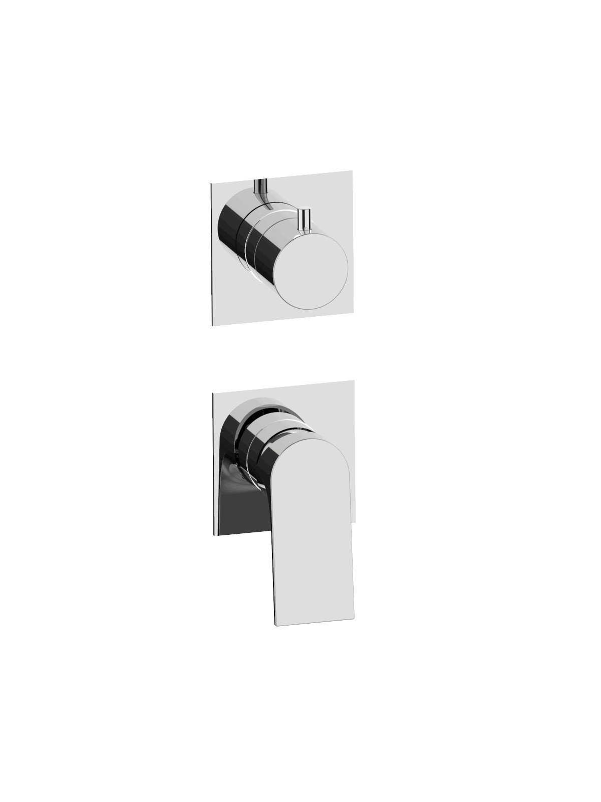Solo parte exterior monomando 3 vias empotrado con inversor con