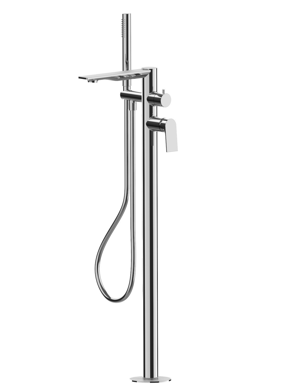 Sòlo parte exterior monomando baño de suelo con teleducha