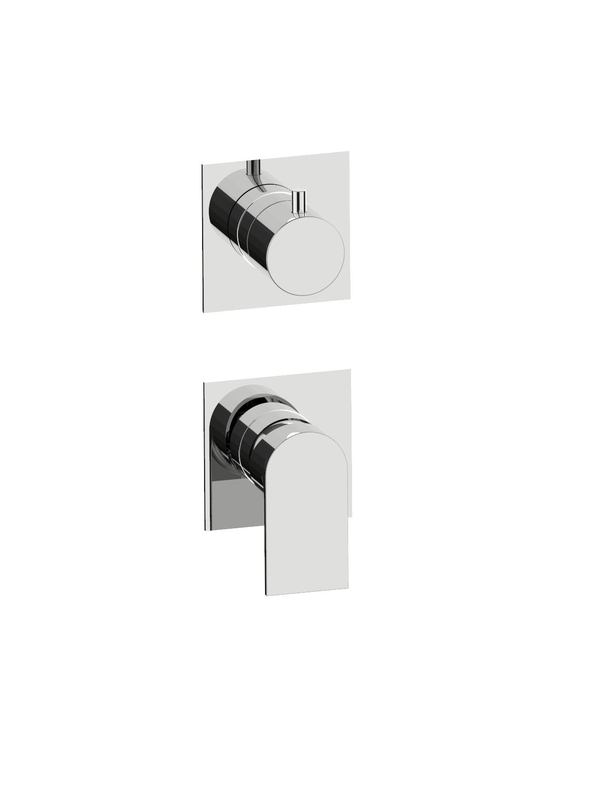Solo parte exterior monomando 3 vias empotrado con inversor con