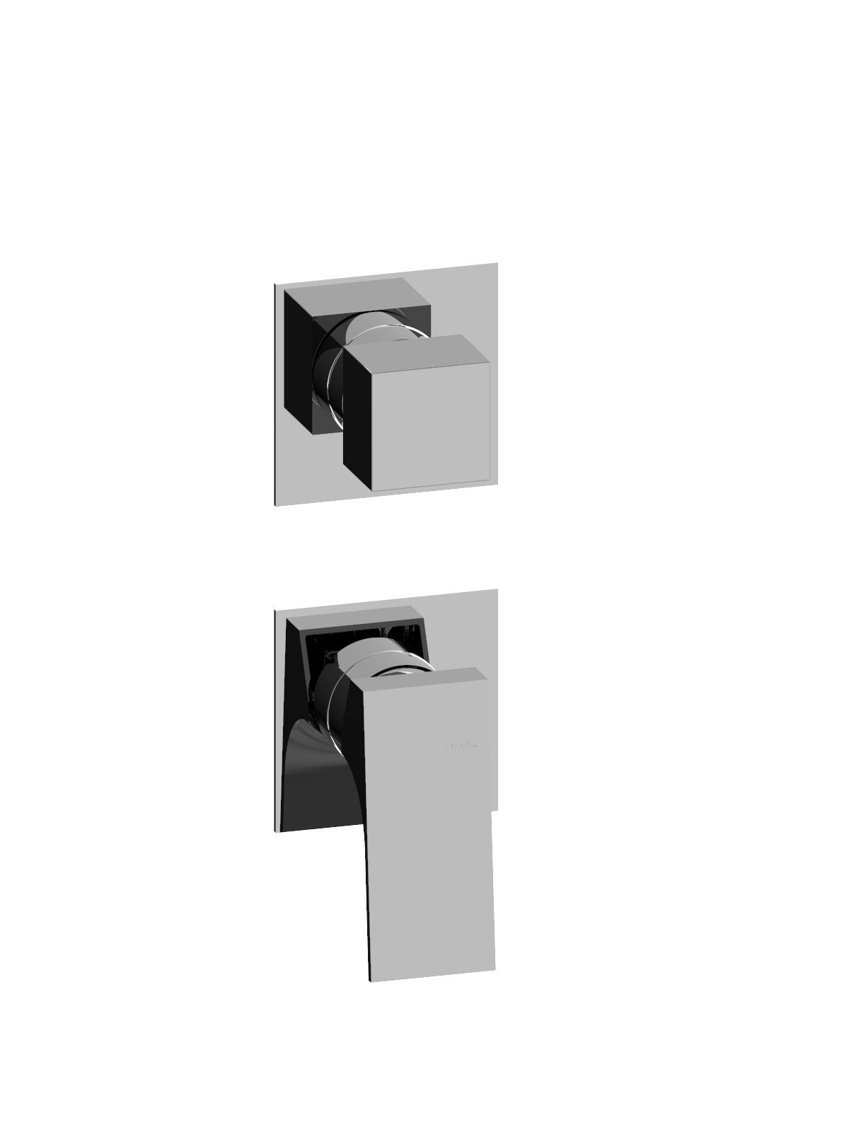 Solo parte exterior monomando 3 vias empotrado con inversor con
