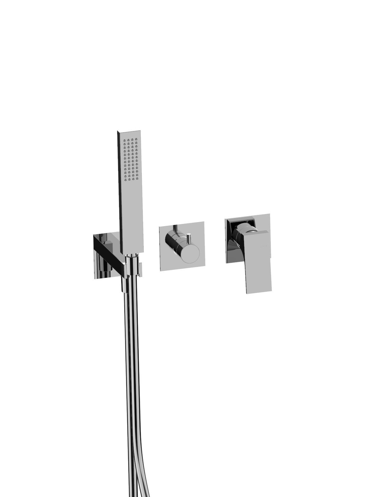 Solo parte exterior monomando empotrado baño con inversor 3 vias