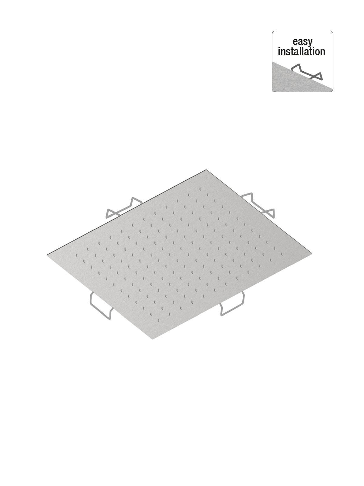 Rociador anticalcareo en acero inoxidable empotrado a techo 34x3