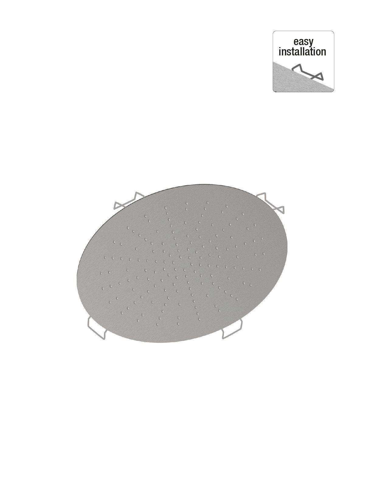 Rociador anticalcareo en acero inoxidable empotrado a techo .34
