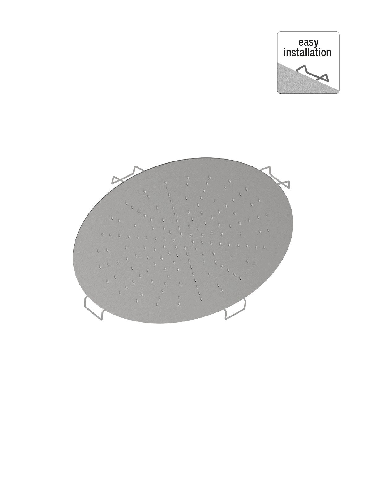 Rociador anticalcareo en acero inoxidable empotrado a techo .34