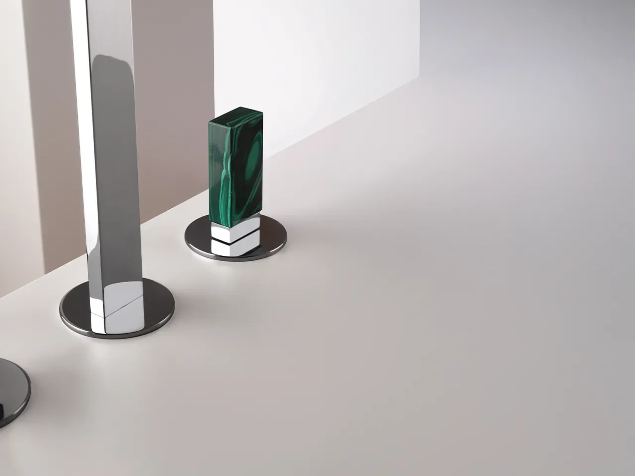 Diseño y materia: griferías con manijas de piedra natural