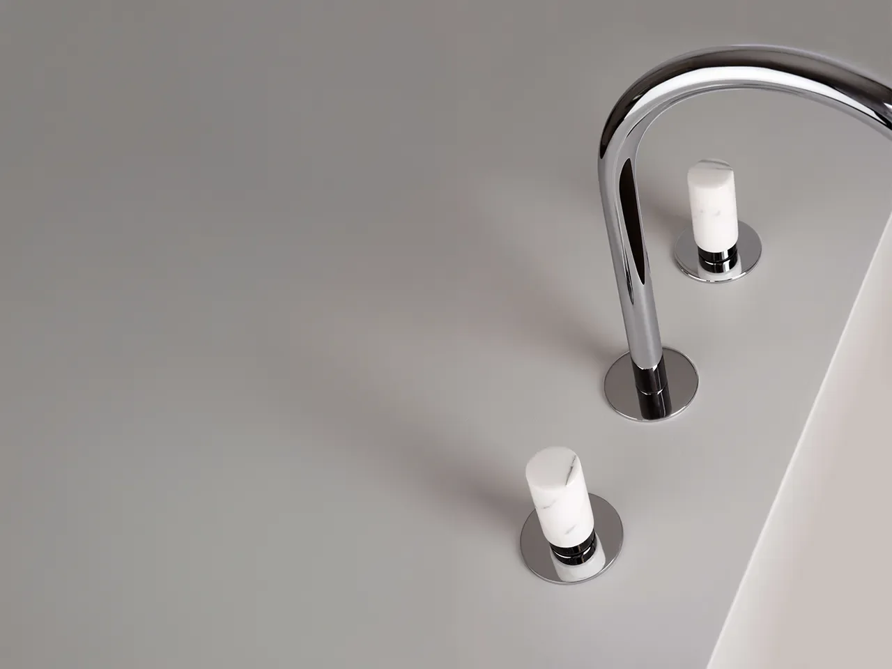 Diseño y materia: griferías con manijas de piedra natural